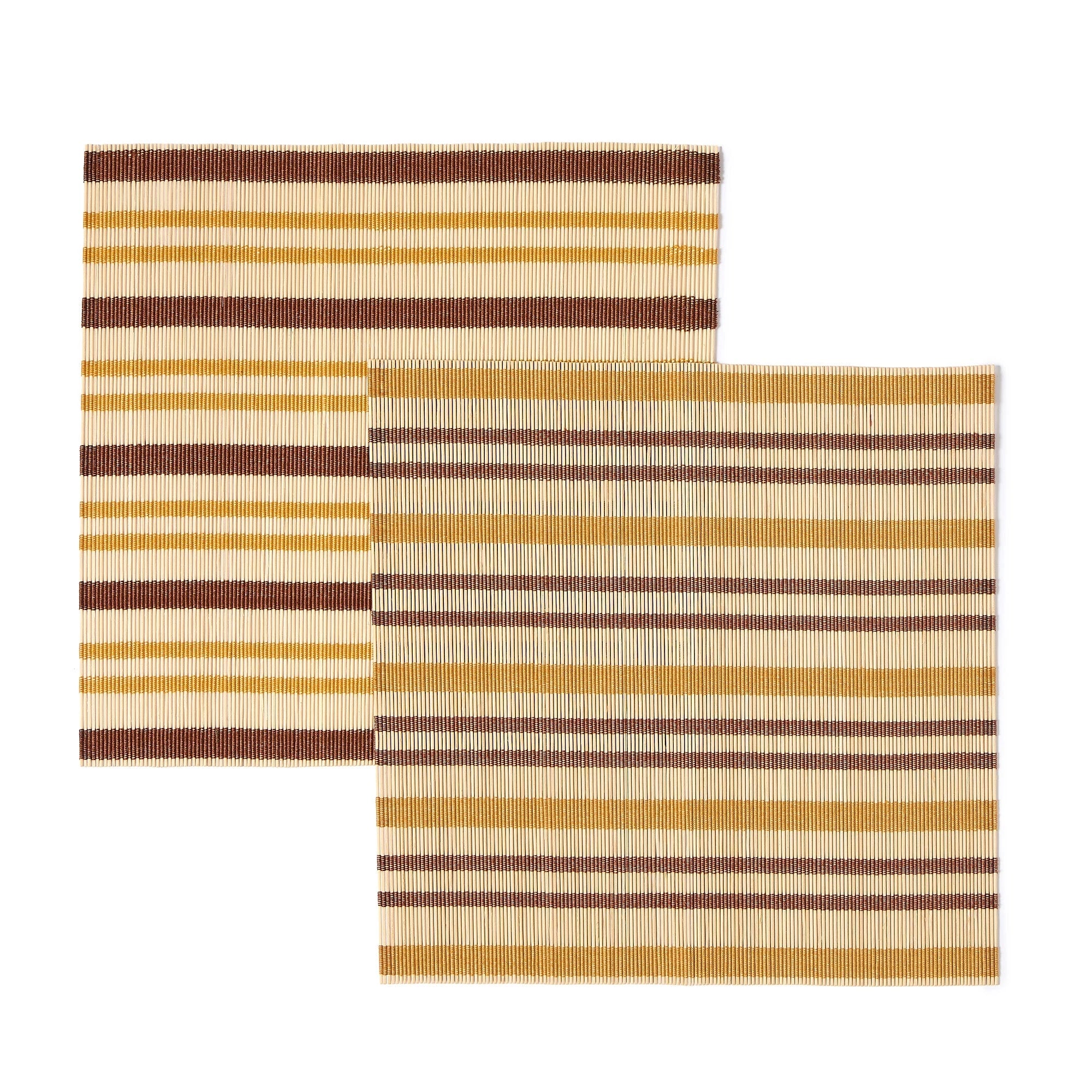 Stripe Bamboo Square Placemat Set of 2 by The Conran Shop