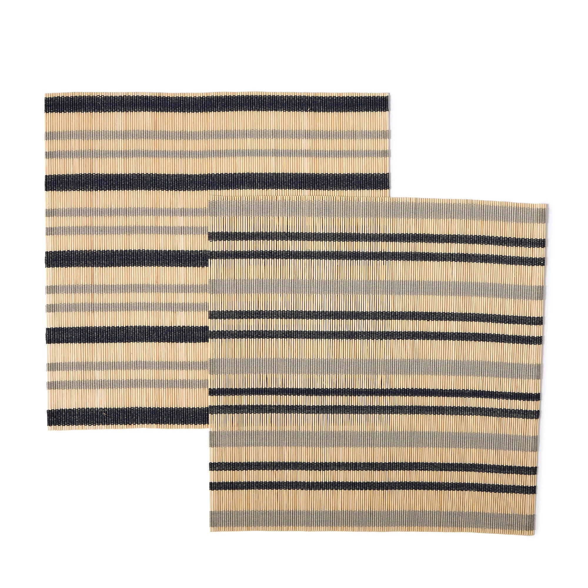 Stripe Bamboo Square Placemat Set of 2 by The Conran Shop