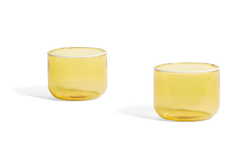 Tint Glass - Set of 2 | Light Yellow with White | by HAY - Lifestory - HAY