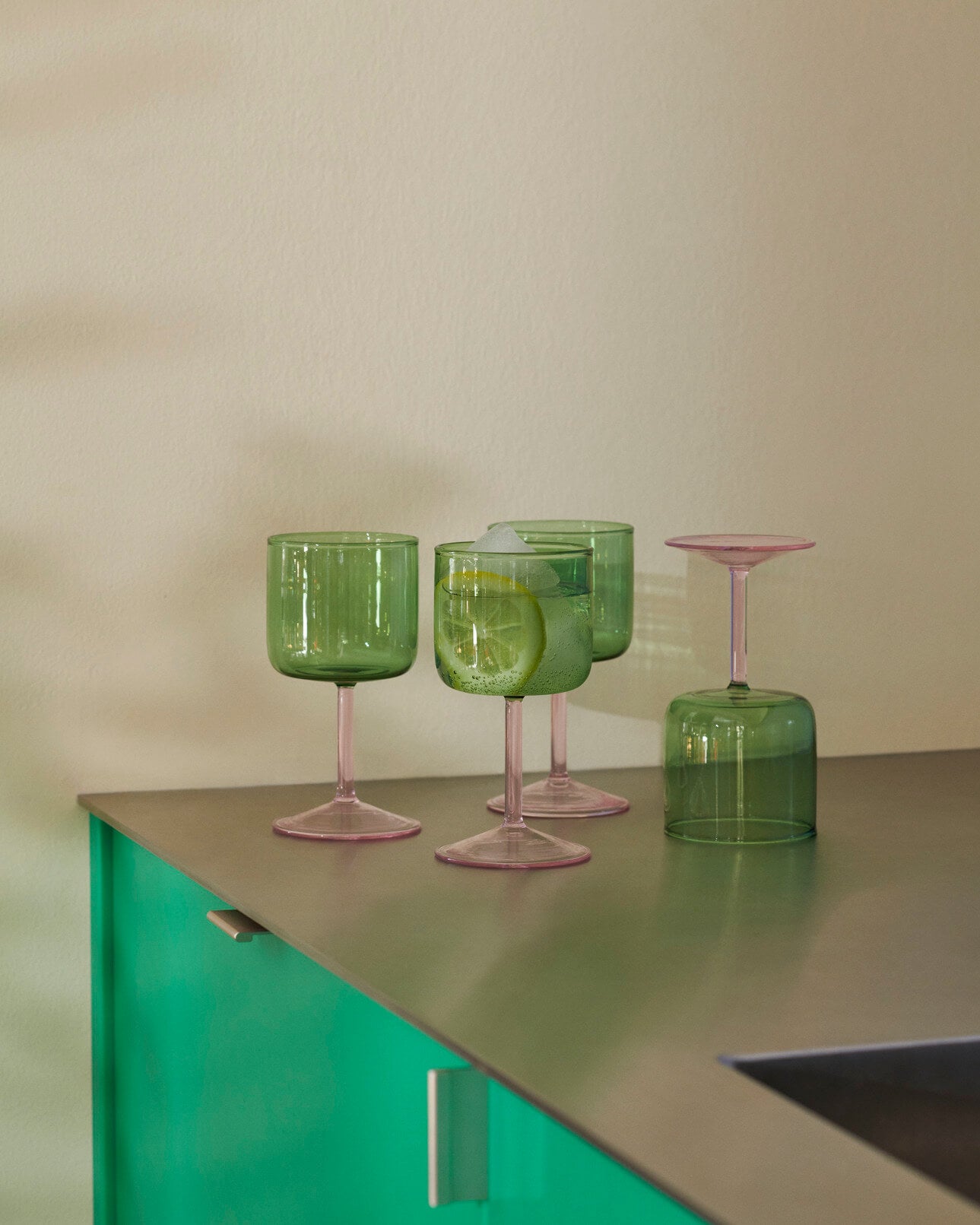 Tint Wine Glass - Set of 2 | Green & Pink | by HAY - Lifestory