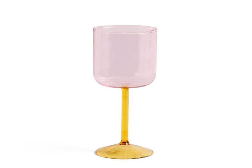 Tint Wine Glass - Set of 2 | Pink & Yellow | by HAY - Lifestory - HAY