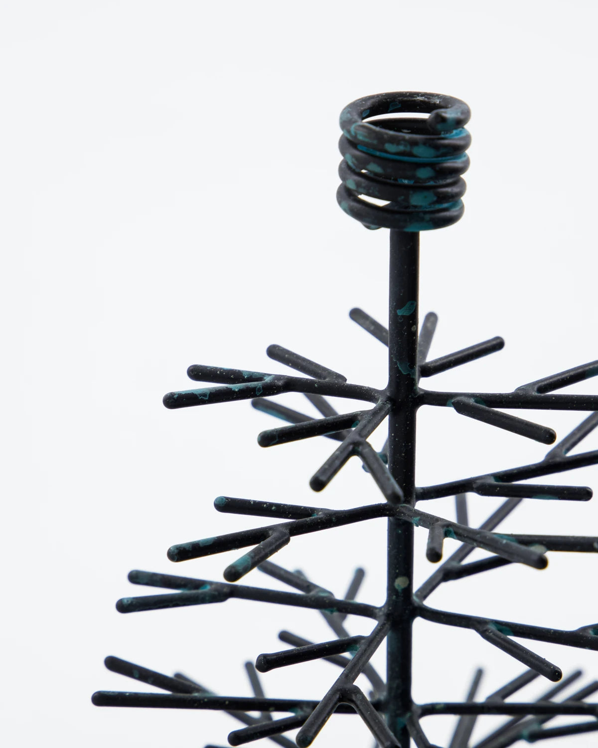 House Doctor 'Tree' Candle Holder Set of 2 in Antique Copper - details shot of the holder including natural patina