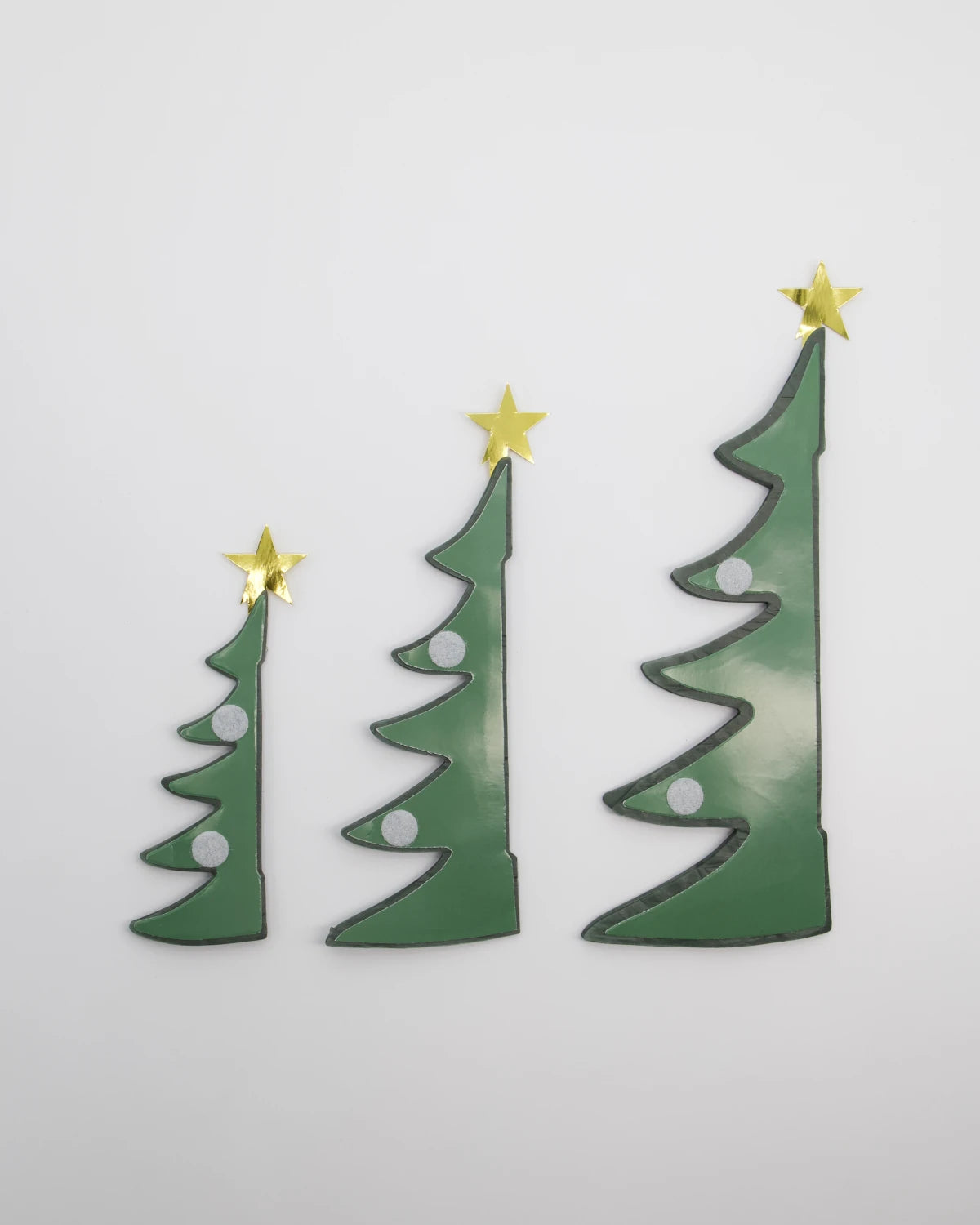 House Doctor set of 3 green paper fold out tree shaped decorations on a white background