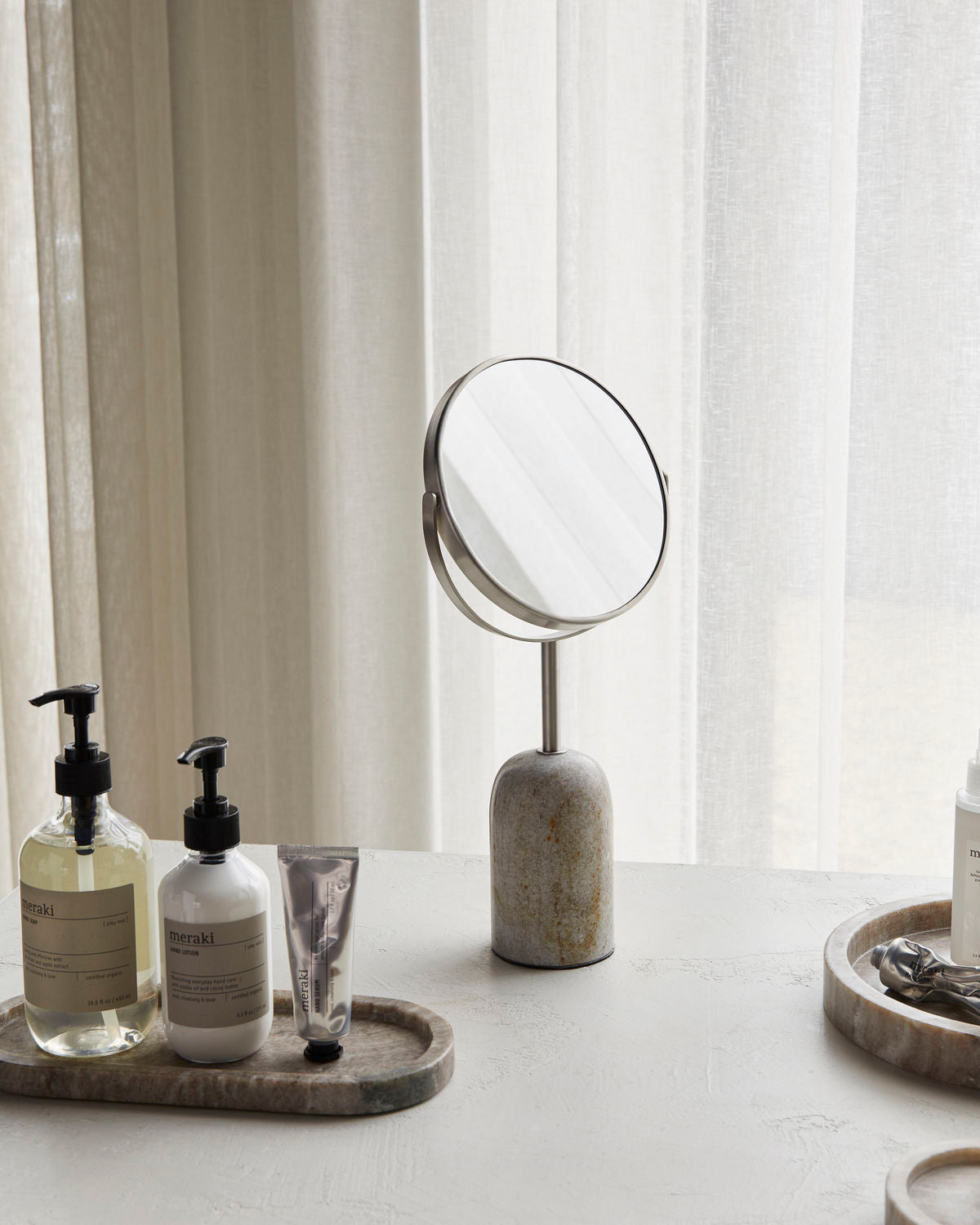 Two Sided Standing Mirror | Beige Marble | by Meraki - Lifestory