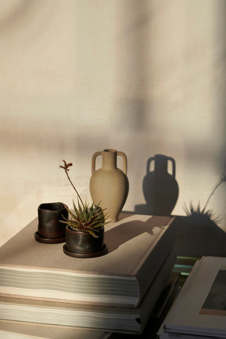 Uneru Mini Pots - Set of 2 | Black | Ceramic | by ferm Living - Lifestory - ferm LIVING