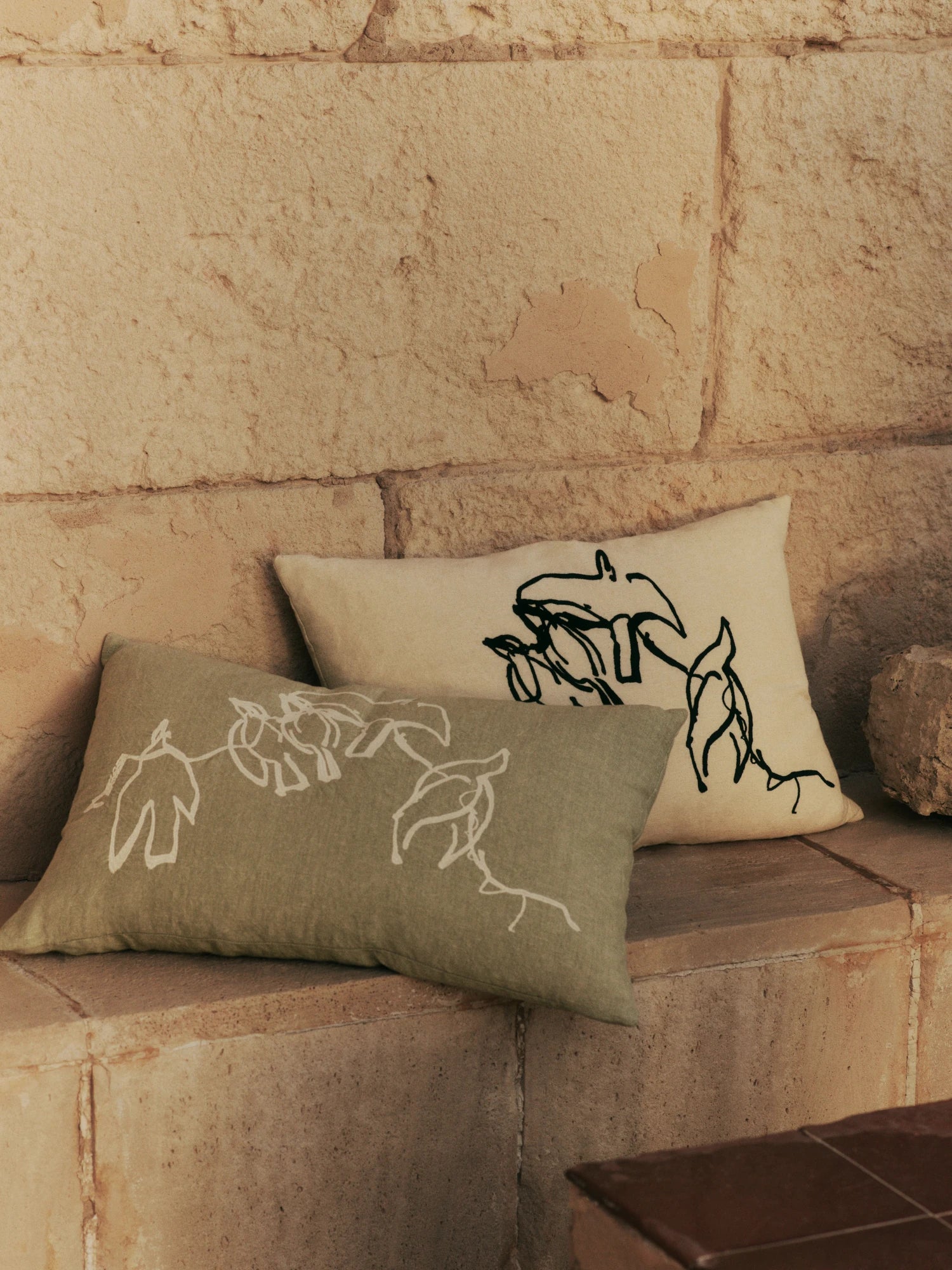 Ferm Living Vuelo 60 x 40 Rectangular Cushion in Cotton-Linen - Lifestory