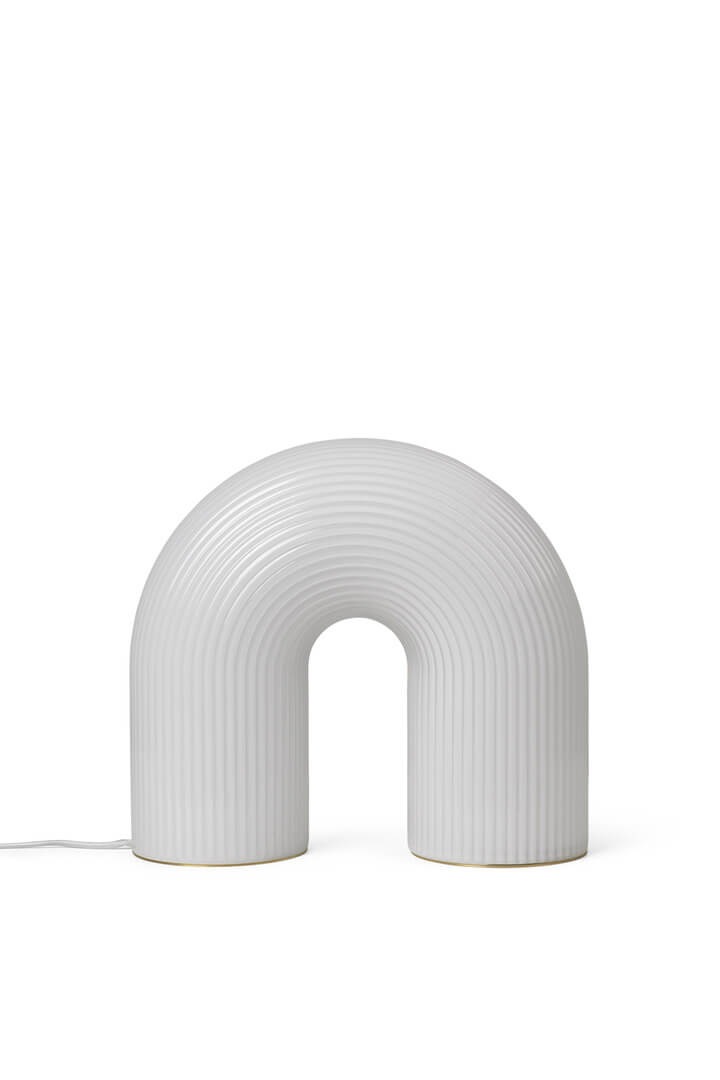 Vuelta Floor Lamp | White | Reeded Glass | by ferm Living - Lifestory - ferm LIVING