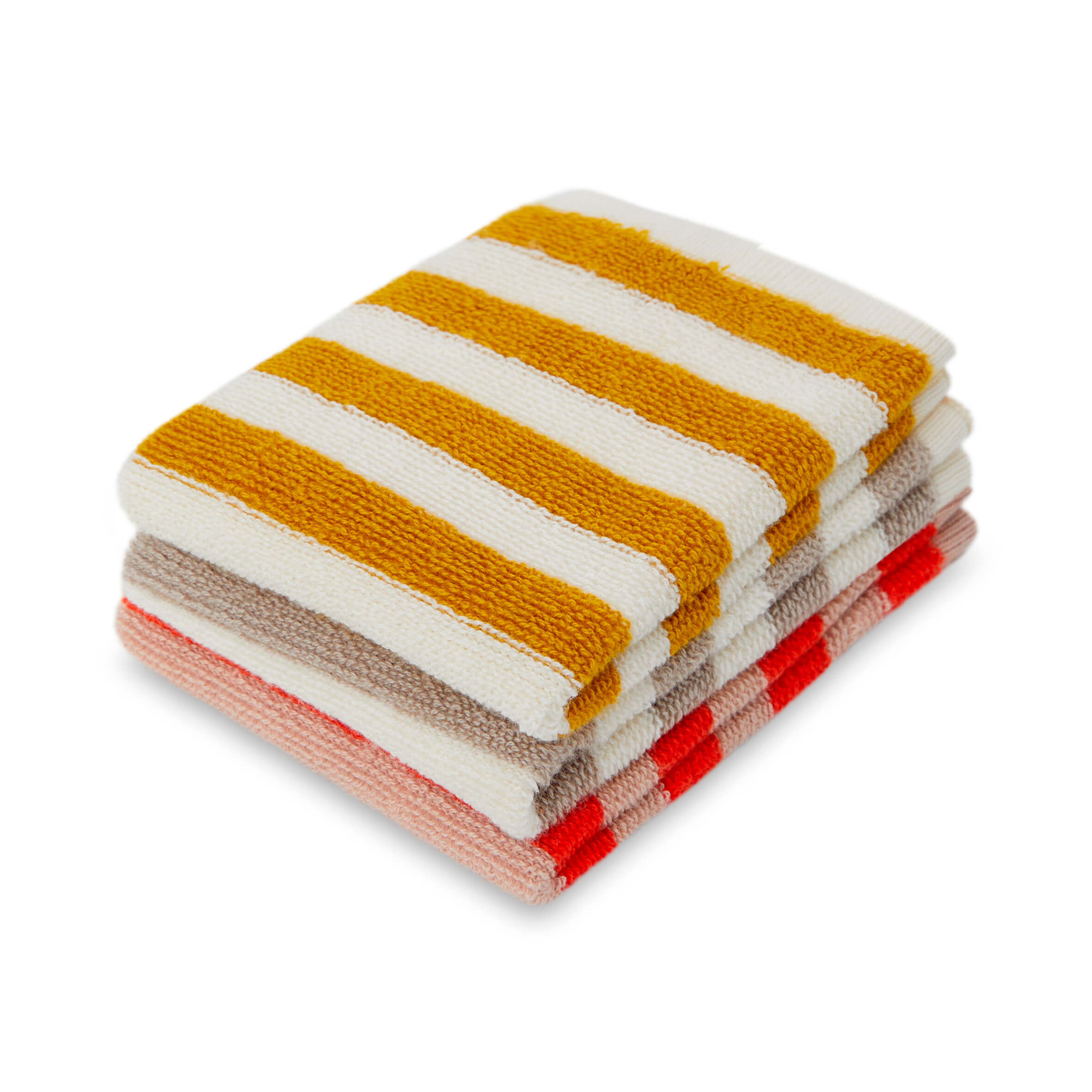 Reusable Terry Washcloths | Set of 3 | Striped Citrus | by Sophie Home - Lifestory