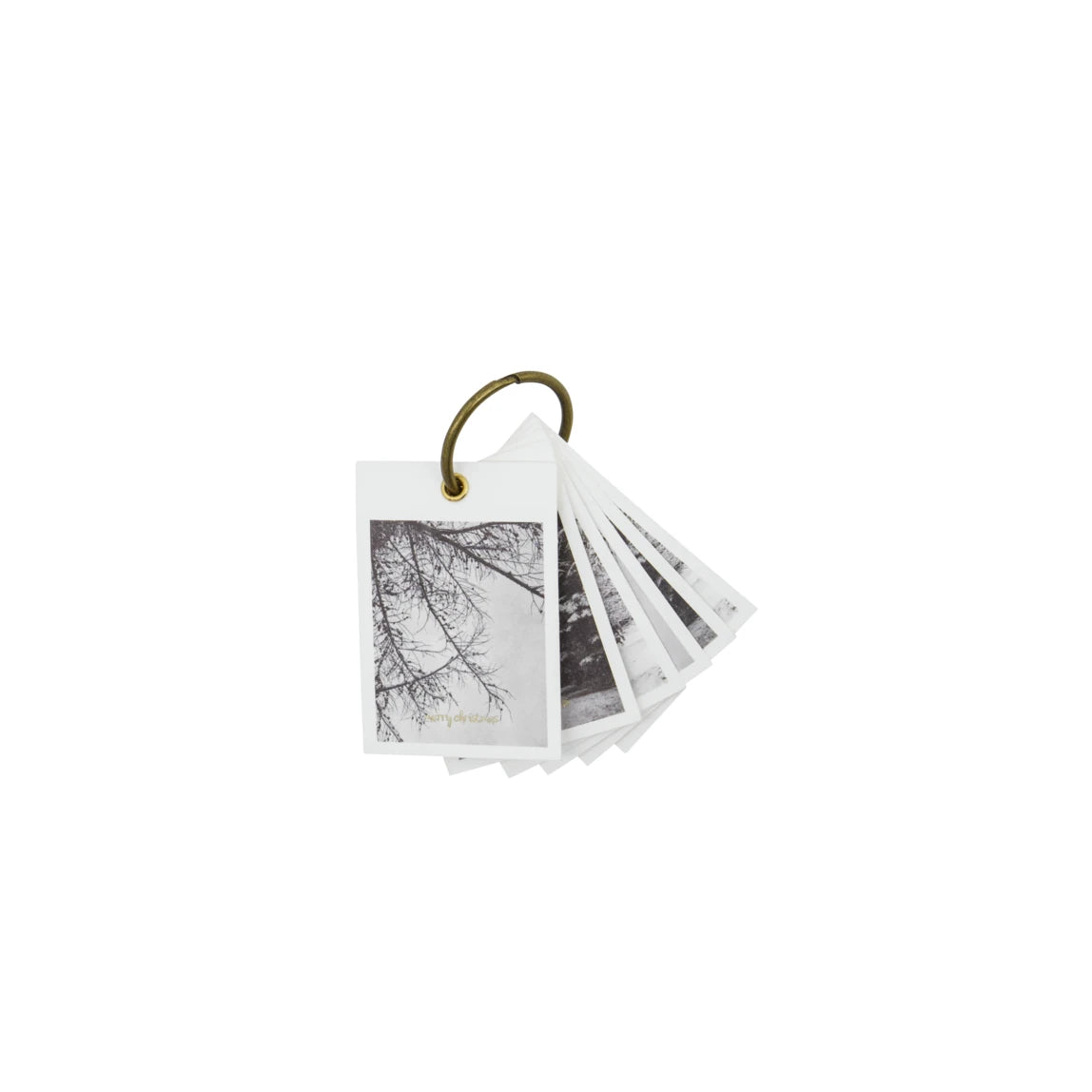House Doctor 'Winter' Set of 12 Gift tags on display ring against a white background