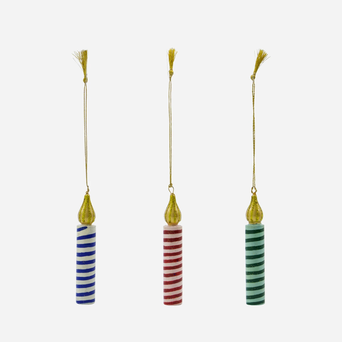 House Doctor Set of 3 Wooden Candle Hanging Ornaments against a white background