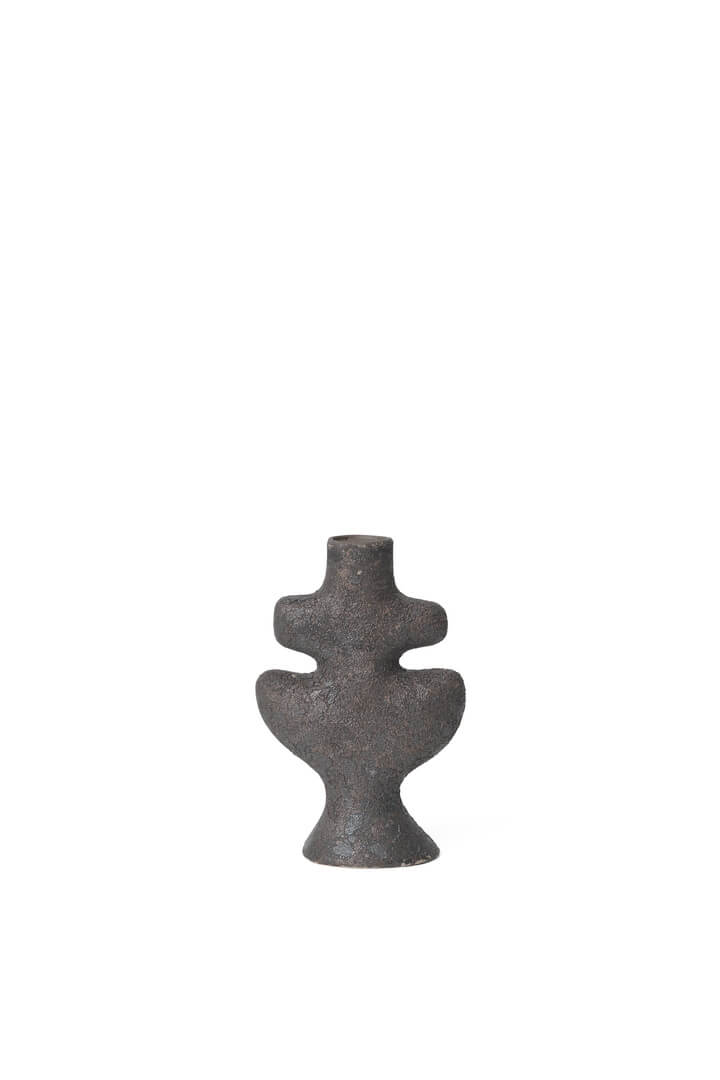 Yara Candle Holder - Small | Rustic Iron | Stoneware | by ferm Living - Lifestory