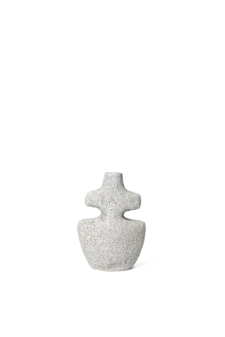 Yara Candle Holder - Medium | Grey Pumice | Stoneware | by ferm Living - Lifestory