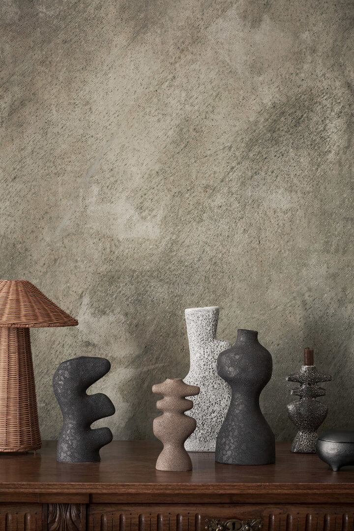 Yara Candle Holder - Small | Rustic Iron | Stoneware | by ferm Living - Lifestory