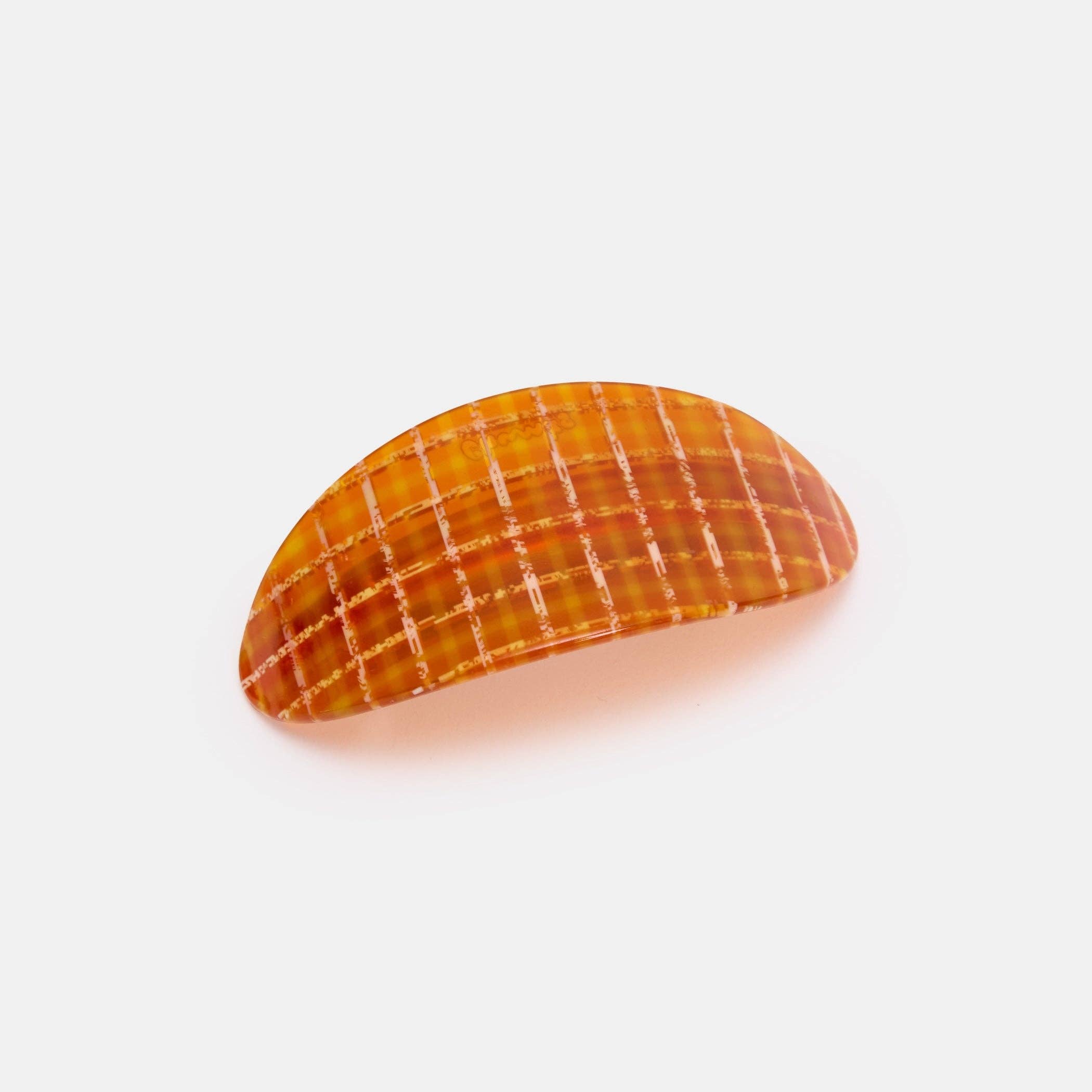 CHUNKS Oval Barrette in Caramel Plaid