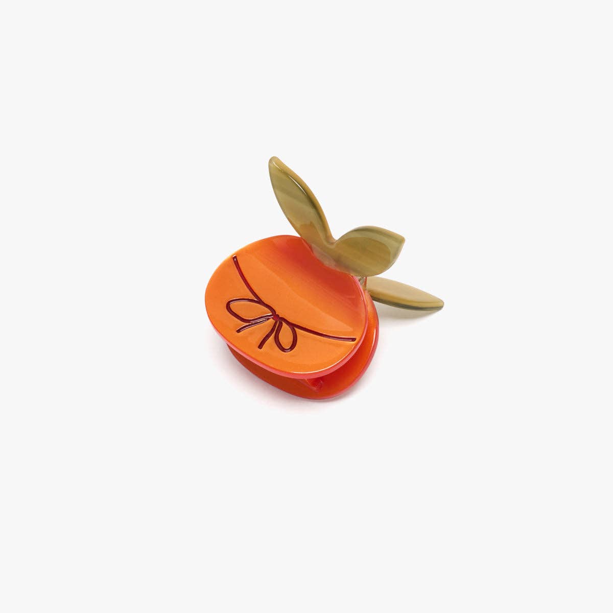 Winona Irene Mandarin Orange with Bow Acetate Hair Claw