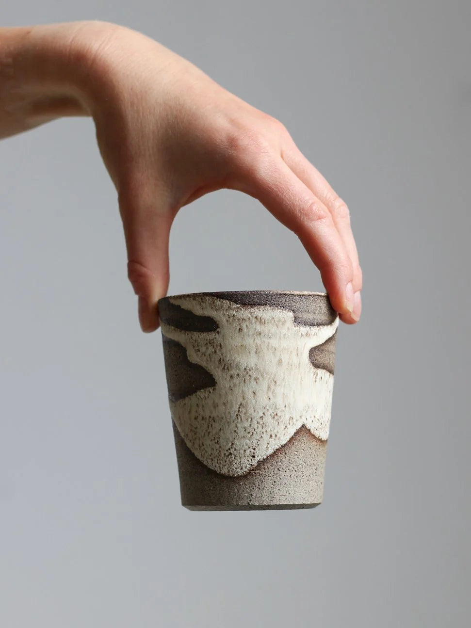 Patterned Beaker Mug in Dune | Hand Thrown | by Aku Ceramics - Lifestory