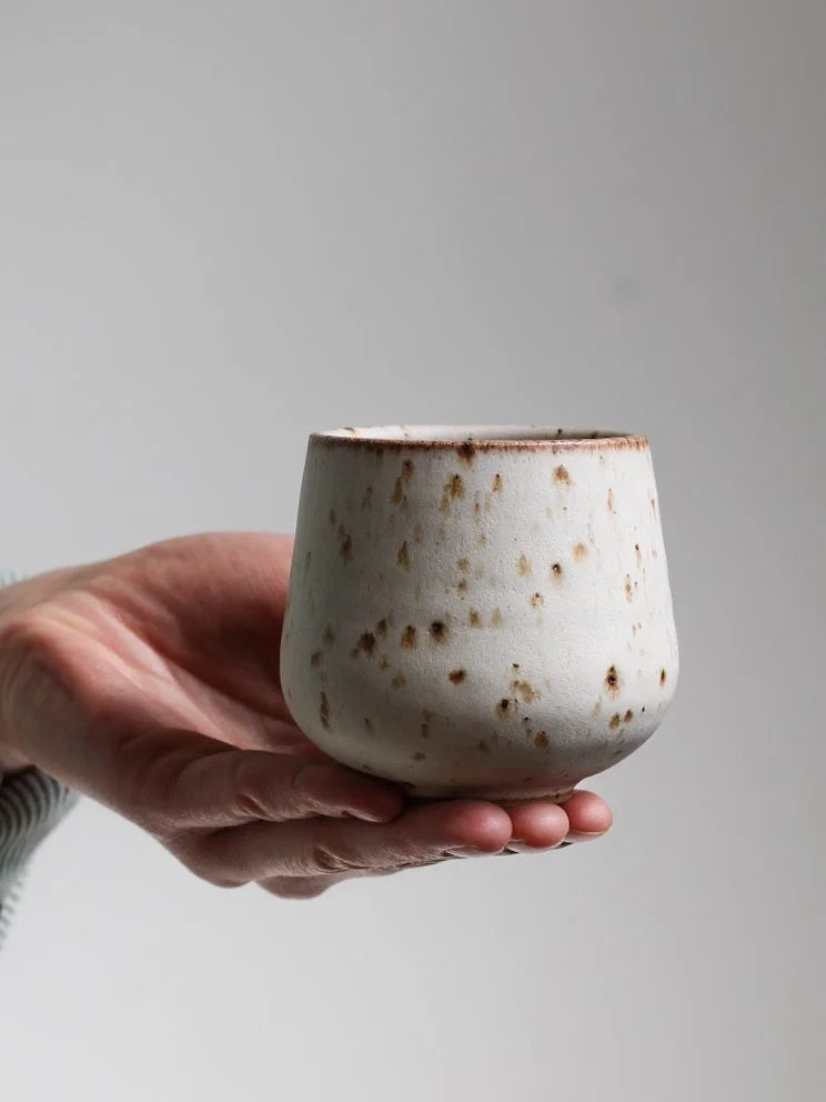 Large Cup - 250ml | Speckled Ivory | Hand Thrown | by Aku Ceramics - Lifestory
