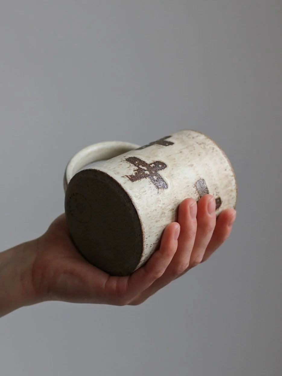 Patterned Tall Mug - No. 1 | Crosses | by Aku Ceramics - Lifestory
