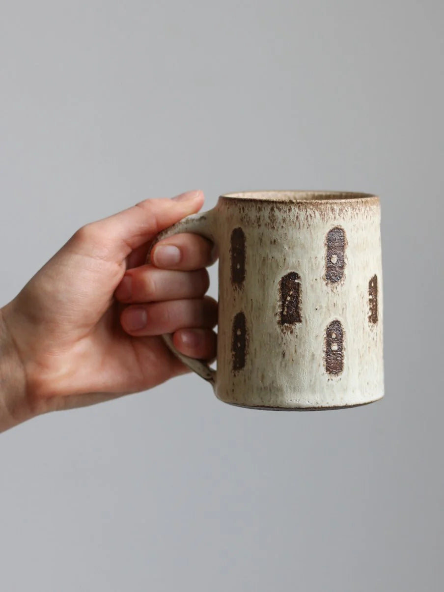 Patterned Tall Mug - No. 2 | Lines | by Aku Ceramics - Lifestory