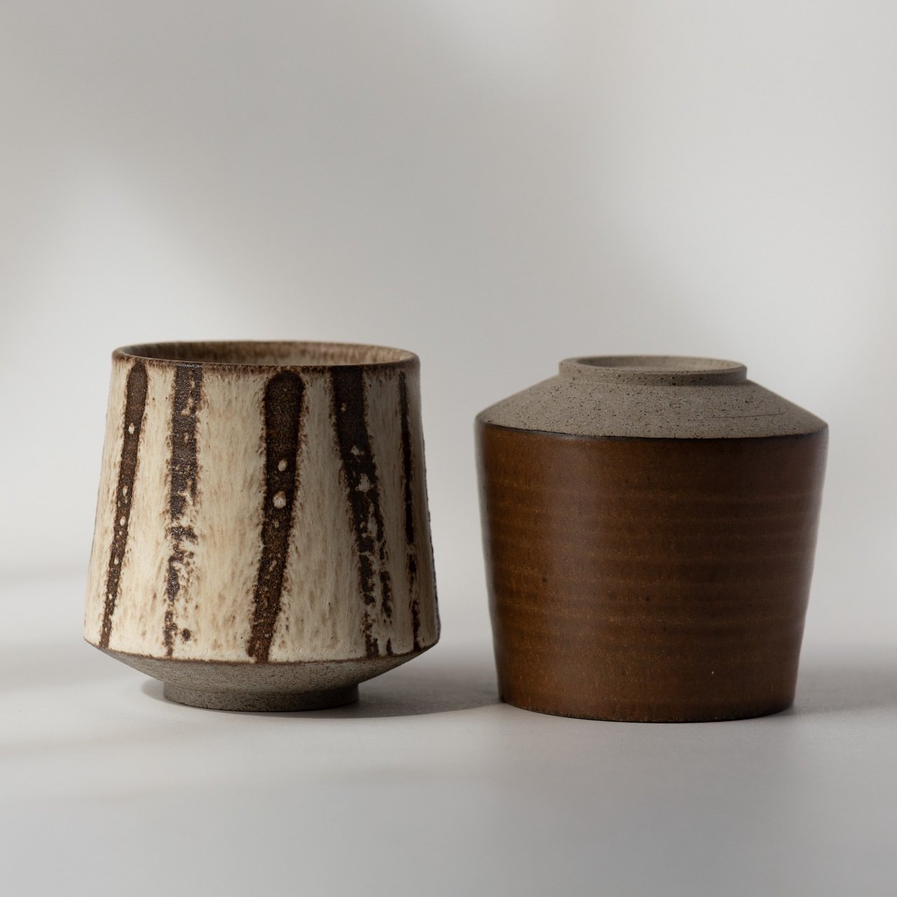 Yunomi Cup in Stripe Patterned Glaze | 250ml | by Aku Ceramics - Lifestory