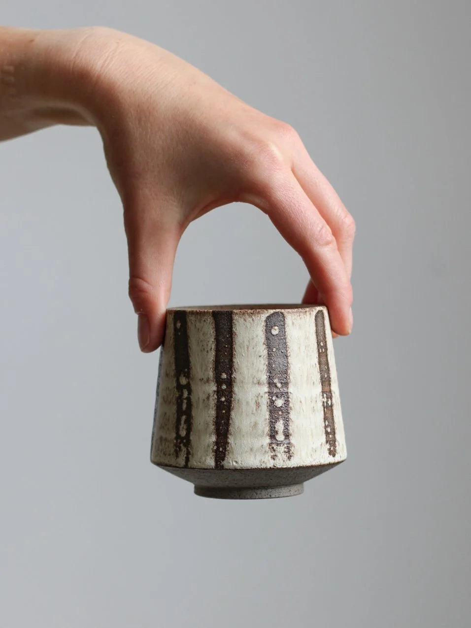 Yunomi Cup in Stripe Patterned Glaze | 250ml | by Aku Ceramics - Lifestory