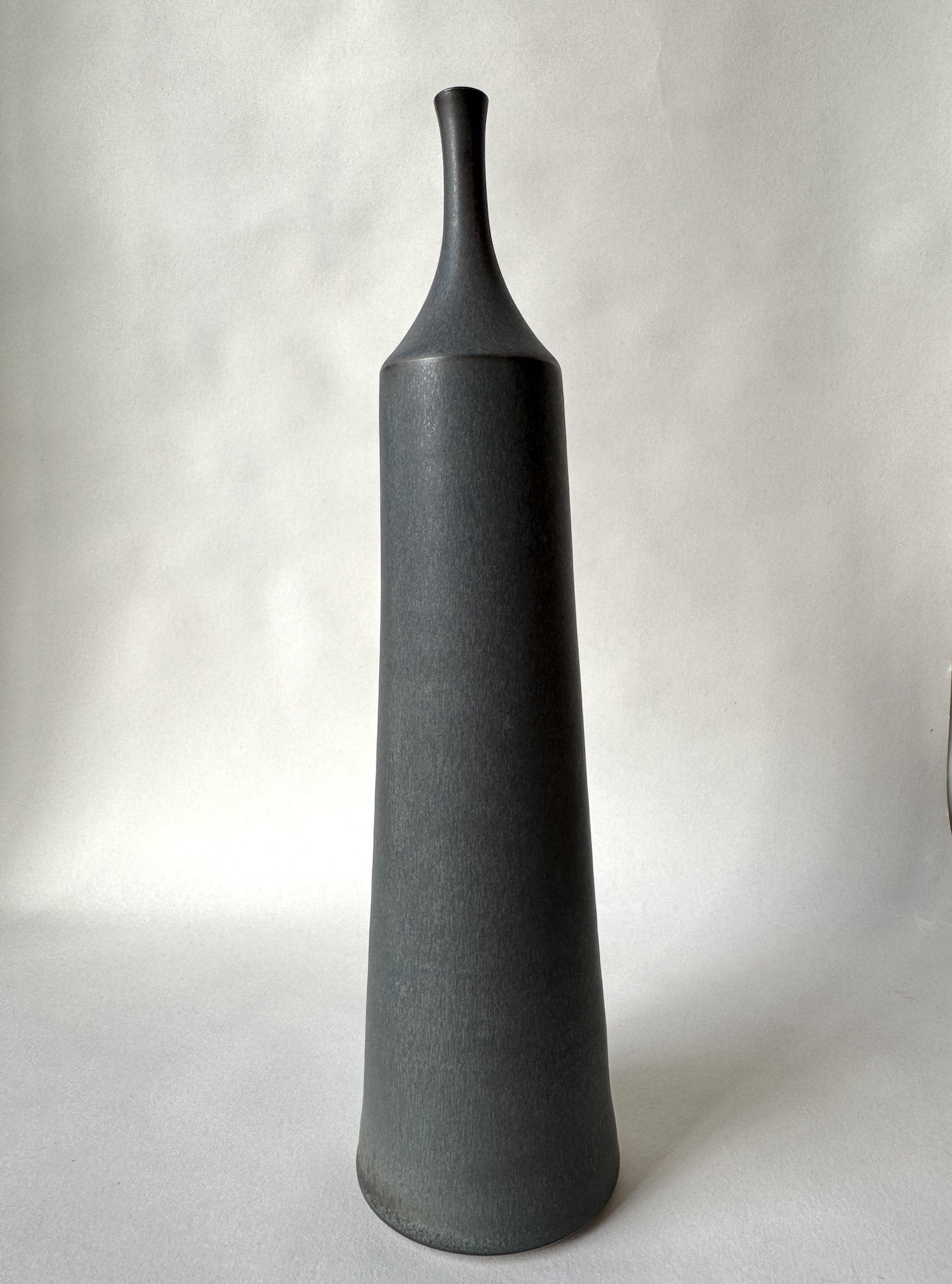 Large Ceramic Bottle No. 11 | Tapered Neck | Nightshade Blue | by Borja Moronta