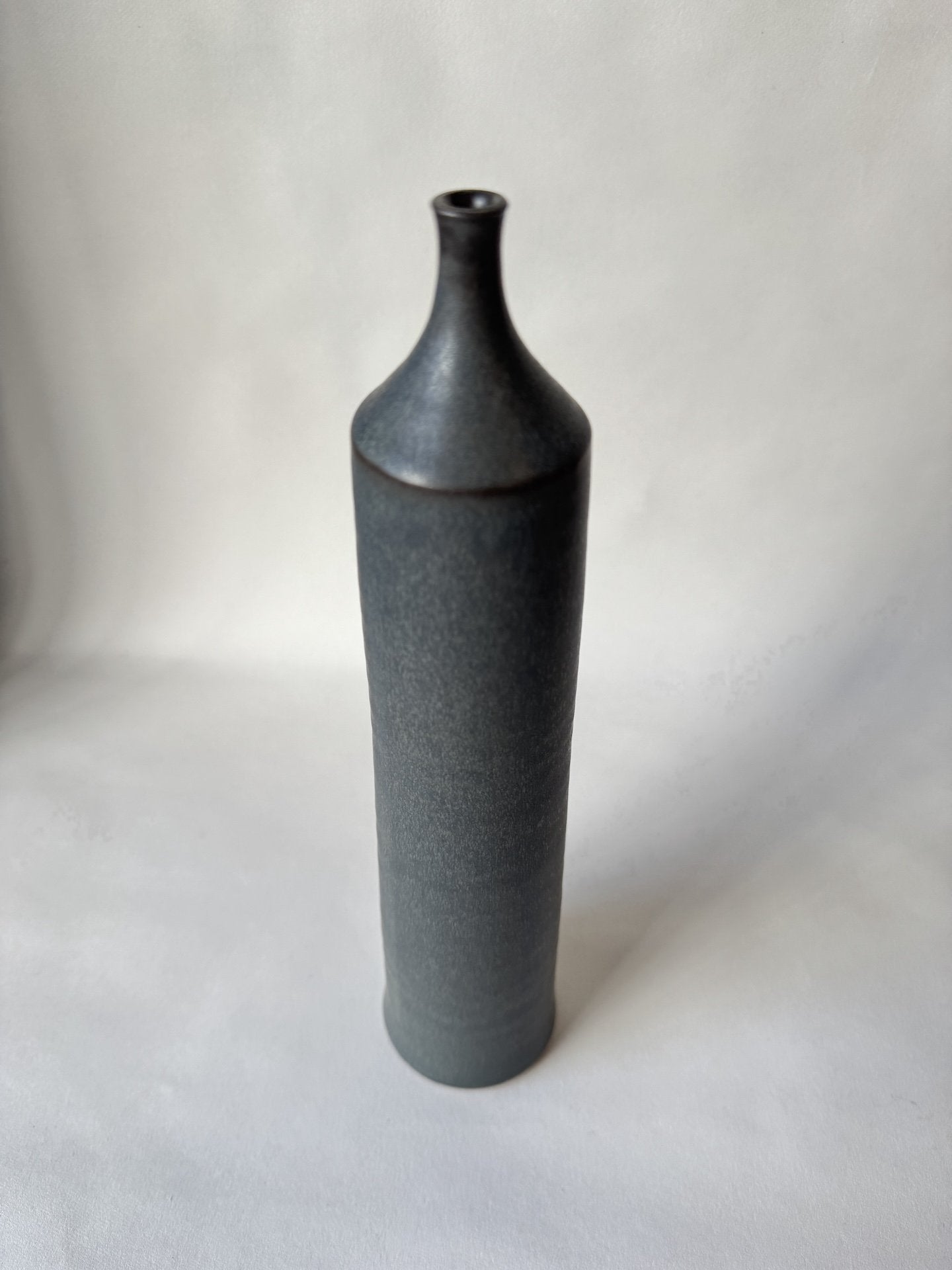 Large Ceramic Bottle No. 1 | Tapered Neck | Nightshade Blue | by Borja Moronta