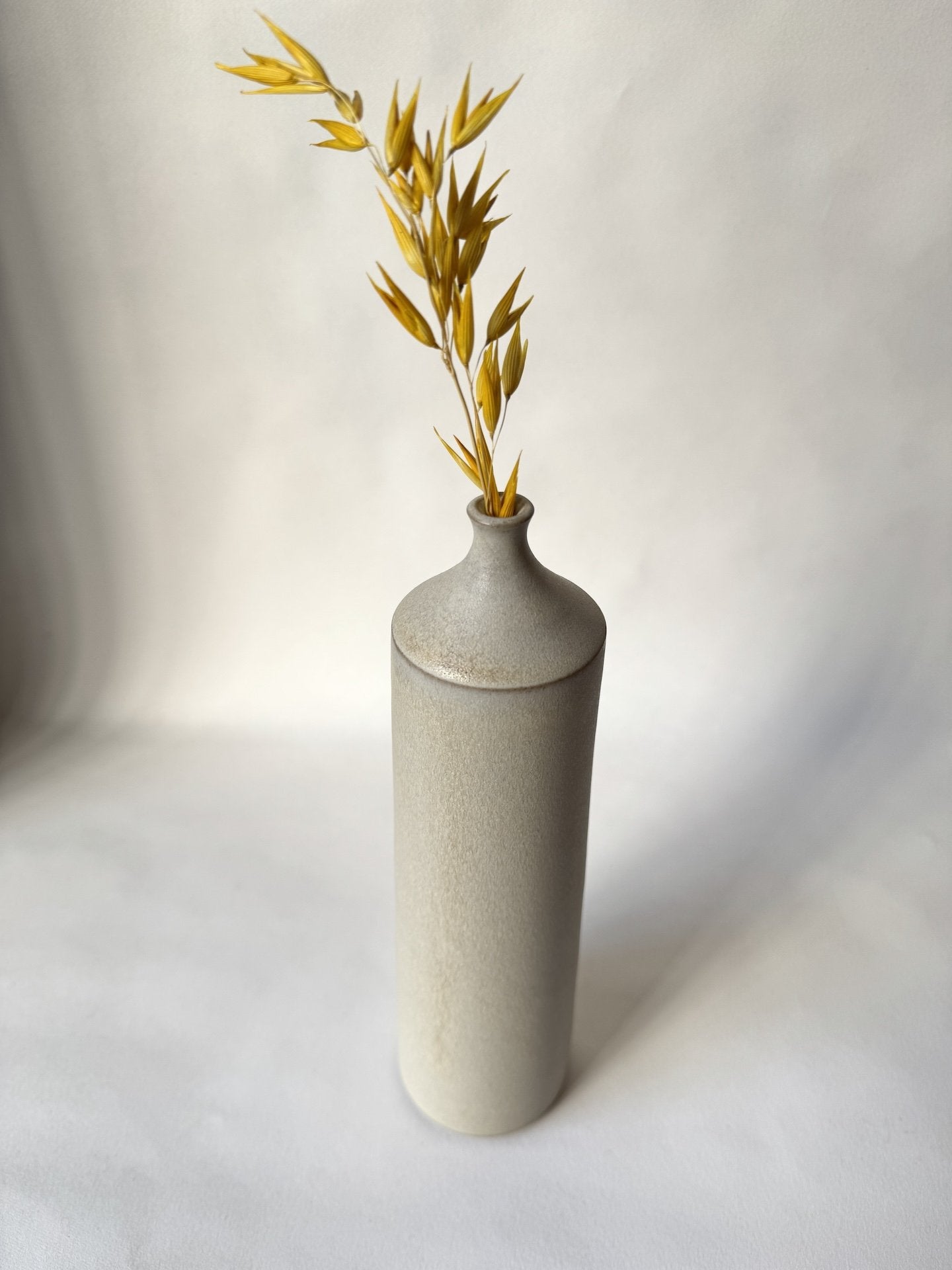 Large Ceramic Bottle No. 9 | Tapered Neck | Warm White | by Borja Moronta