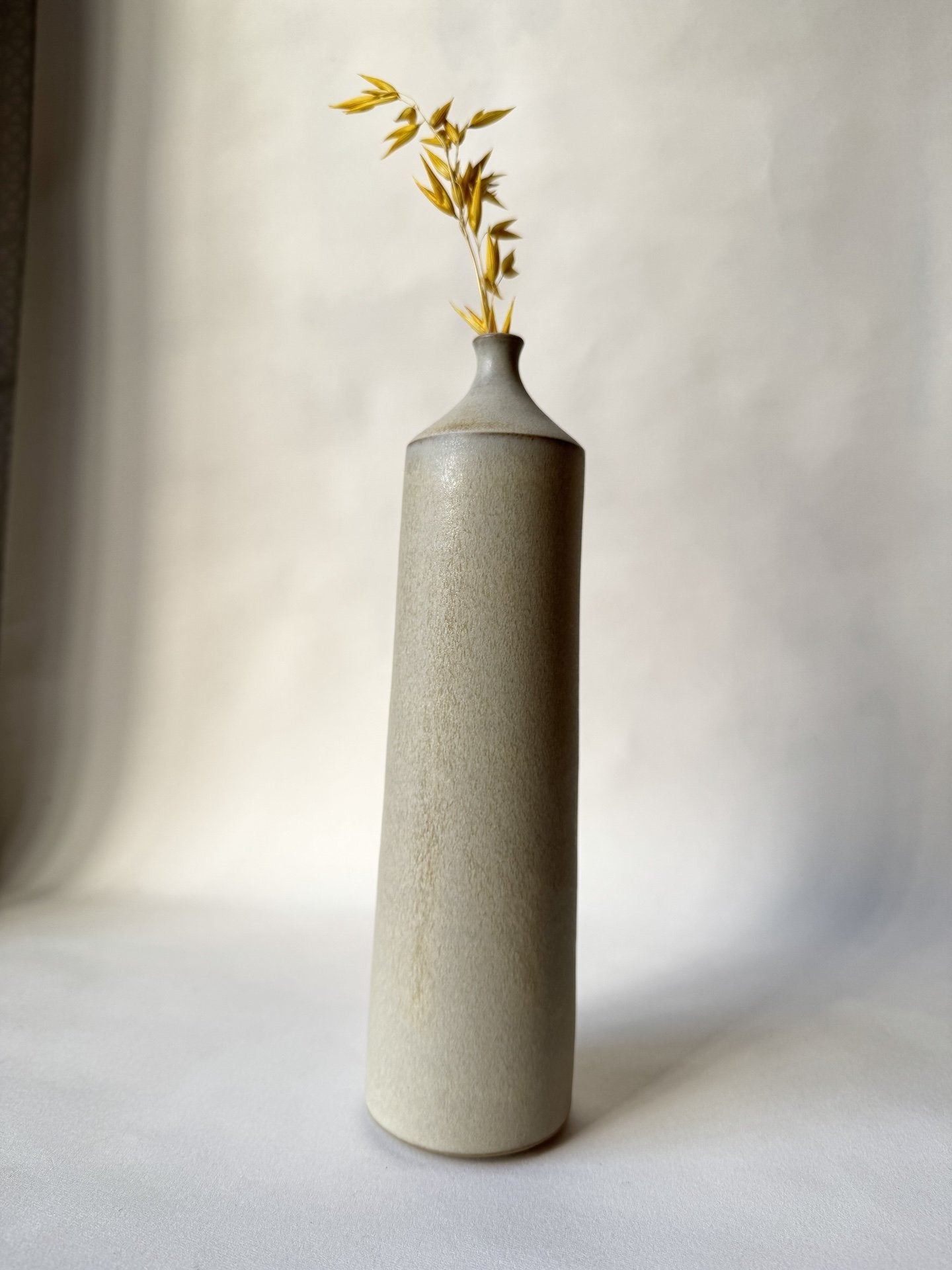 Large Ceramic Bottle No. 9 | Tapered Neck | Warm White | by Borja Moronta