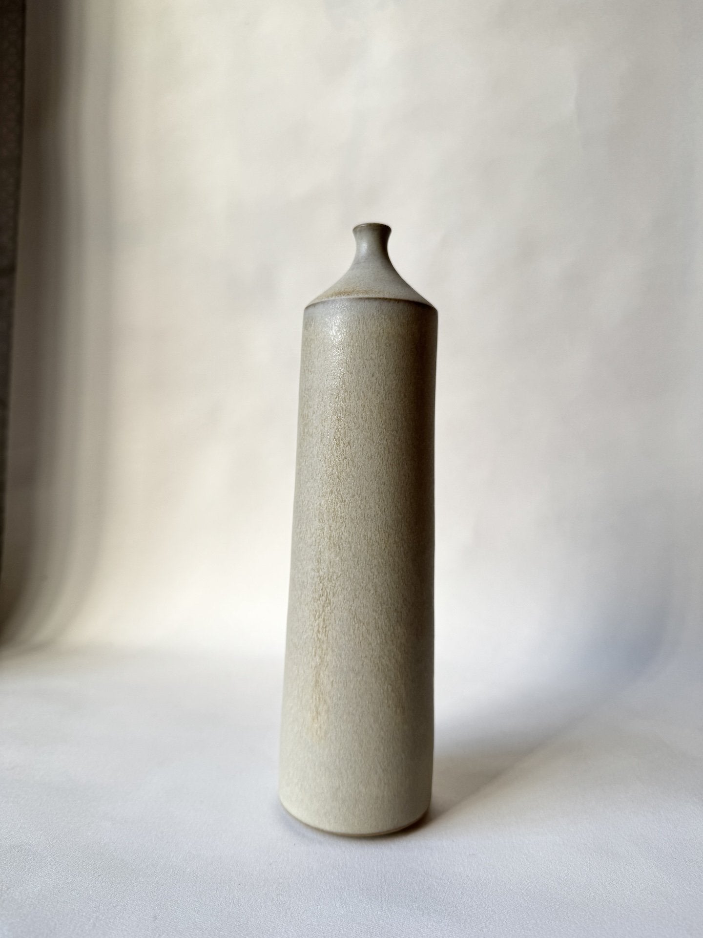 Large Ceramic Bottle No. 9 | Tapered Neck | Warm White | by Borja Moronta