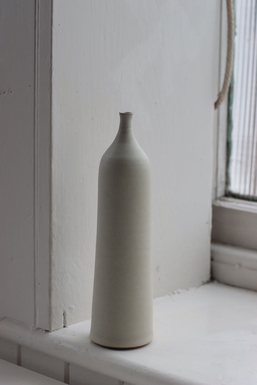 Large Ceramic Bottle No. 1 | Tapered Neck | Cloud White | by Borja Moronta - Lifestory