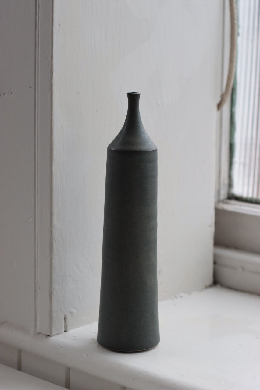 Large Ceramic Bottle No. 6 | Tapered Neck | Nightshade Blue | by Borja Moronta - Lifestory