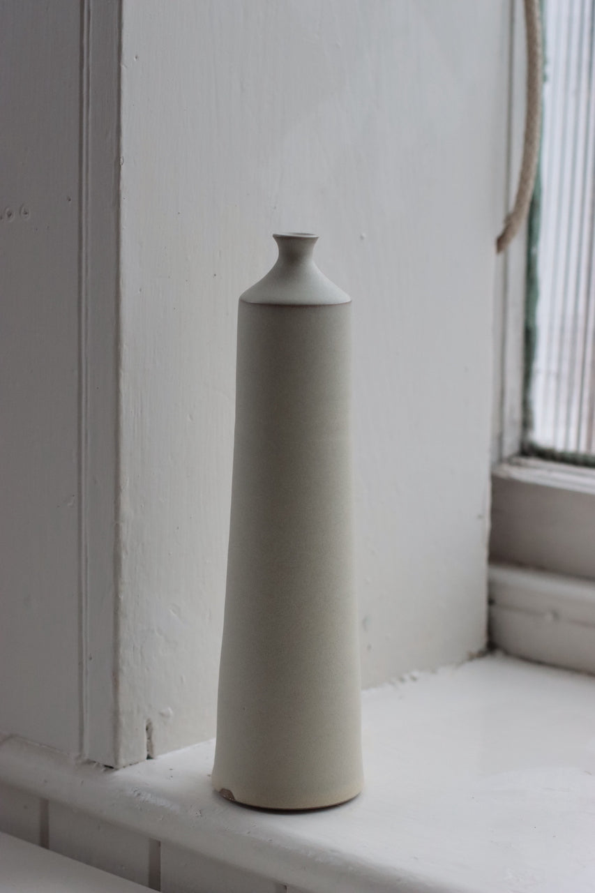 Large Ceramic Bottle No. 8 | Tapered Neck | Cloud White | by Borja Moronta - Lifestory