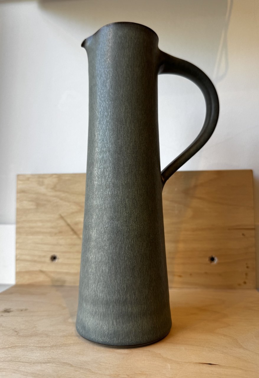 Tall Handled Jug | Moss Green | by Borja Moronta