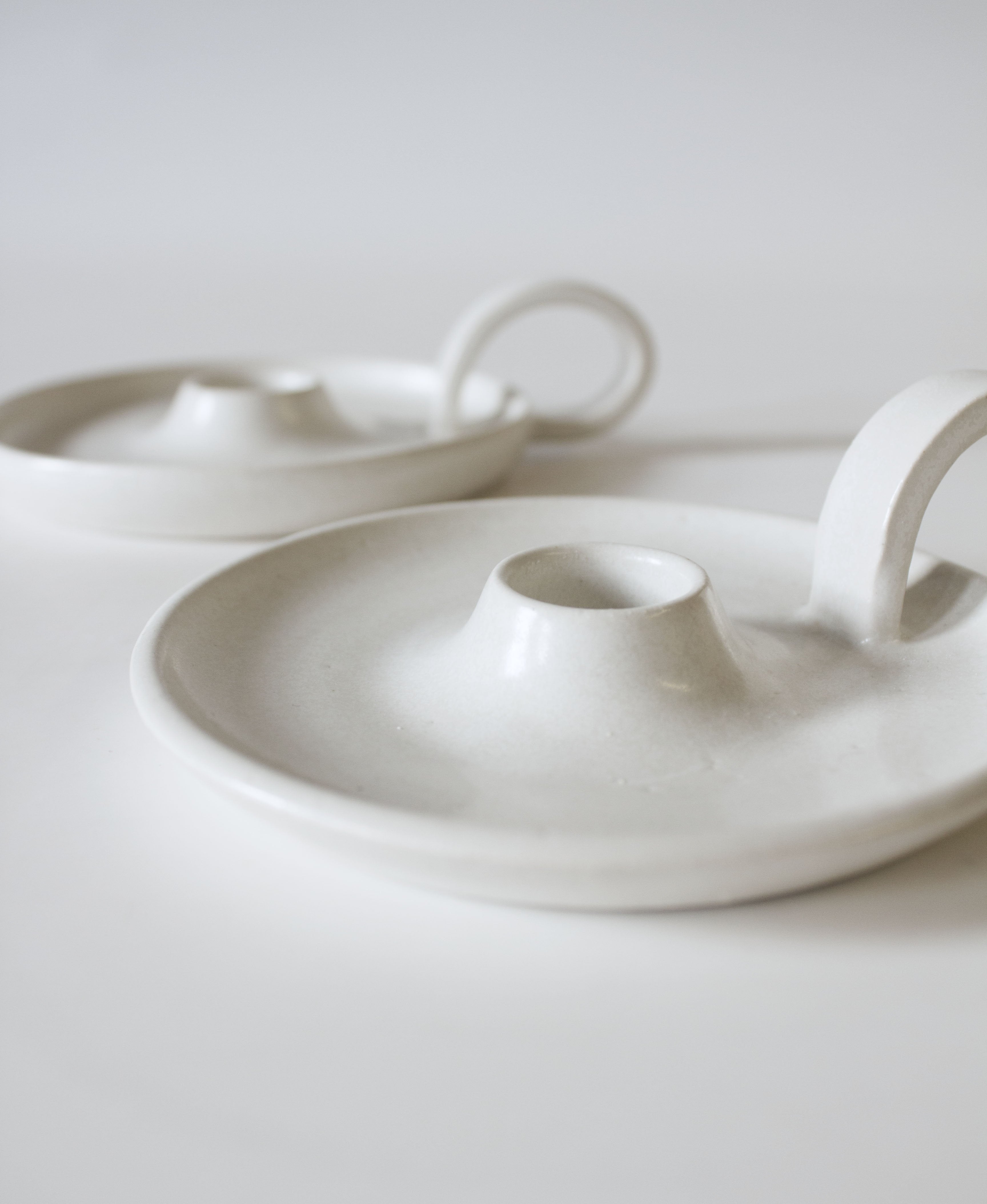 Candle Holder | Mist White | Handmade Ceramic | by Bowbeer Designs - Lifestory