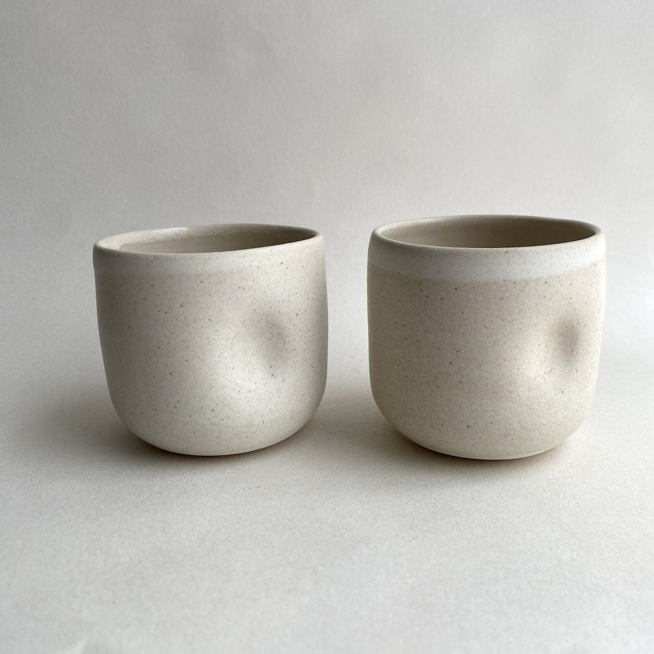 Small Dimple Cup | Oat Glaze | Handmade Ceramic | by Bowbeer Designs - Lifestory