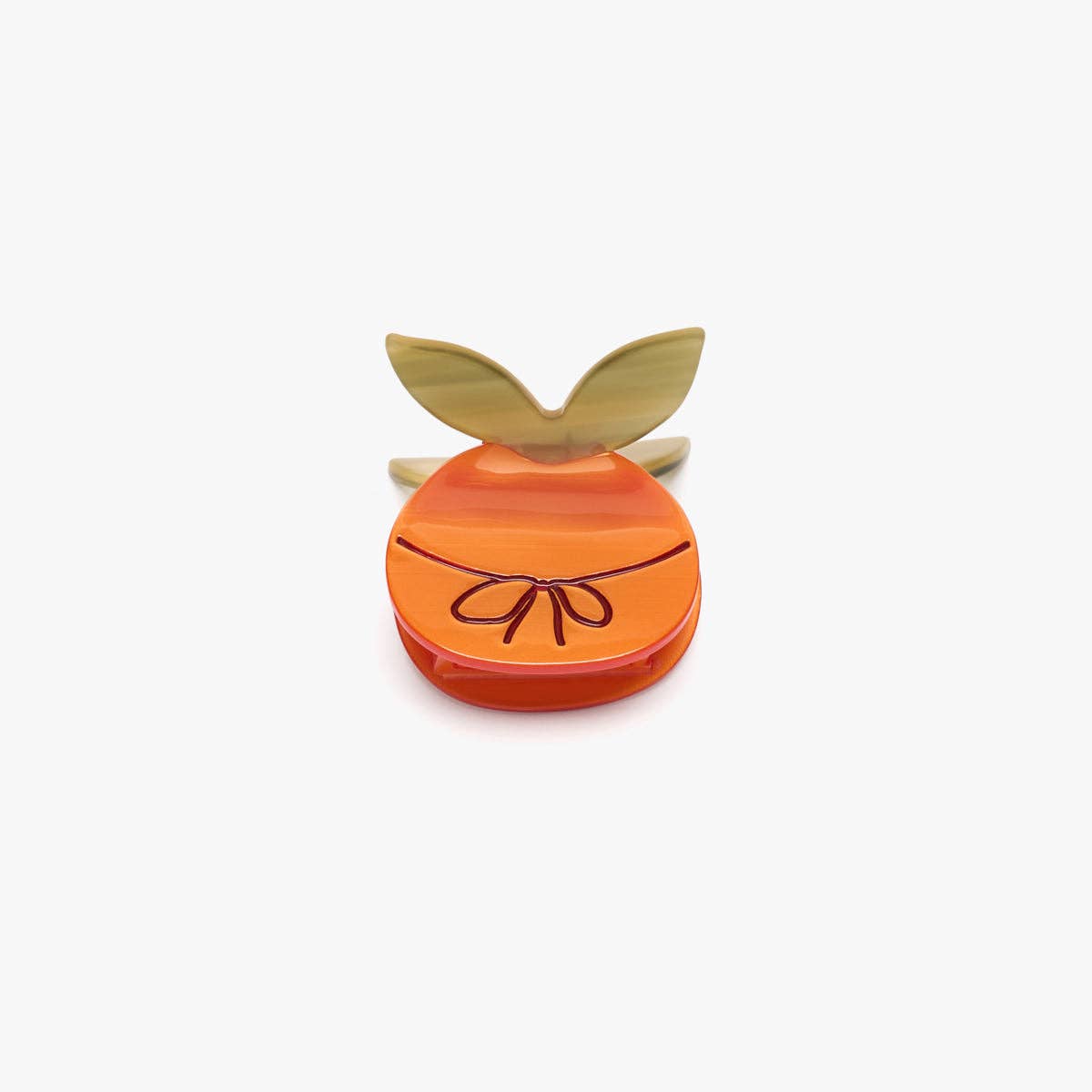 Winona Irene Mandarin Orange with Bow Acetate Hair Claw