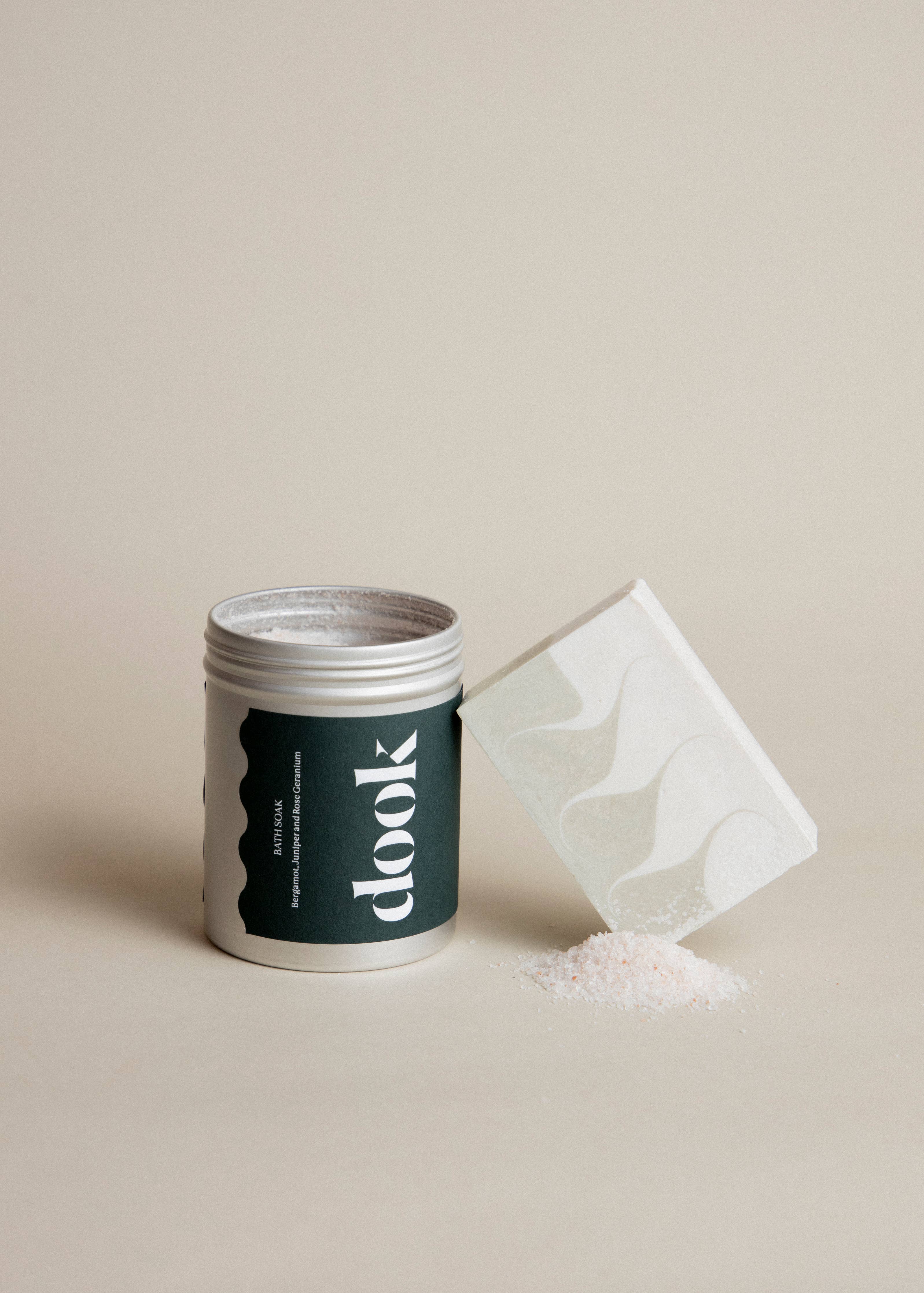 Dook 200g Tin Bath Soak - Bergamot, Juniper & Rose Geranium - Lifestory