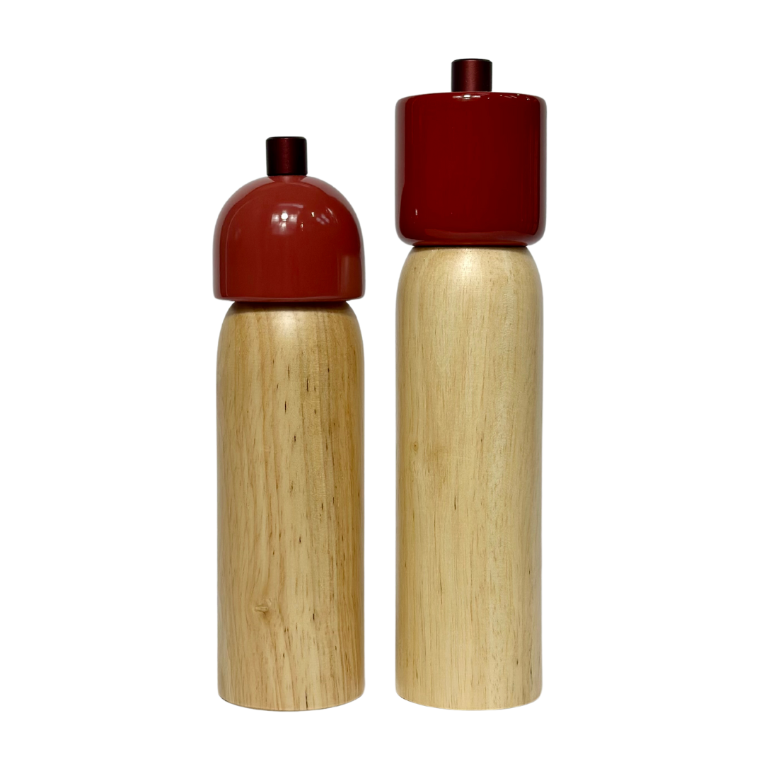 MAEGEN Salt & Pepper Grinder in Red & Natural - 2 Sizes - Lifestory