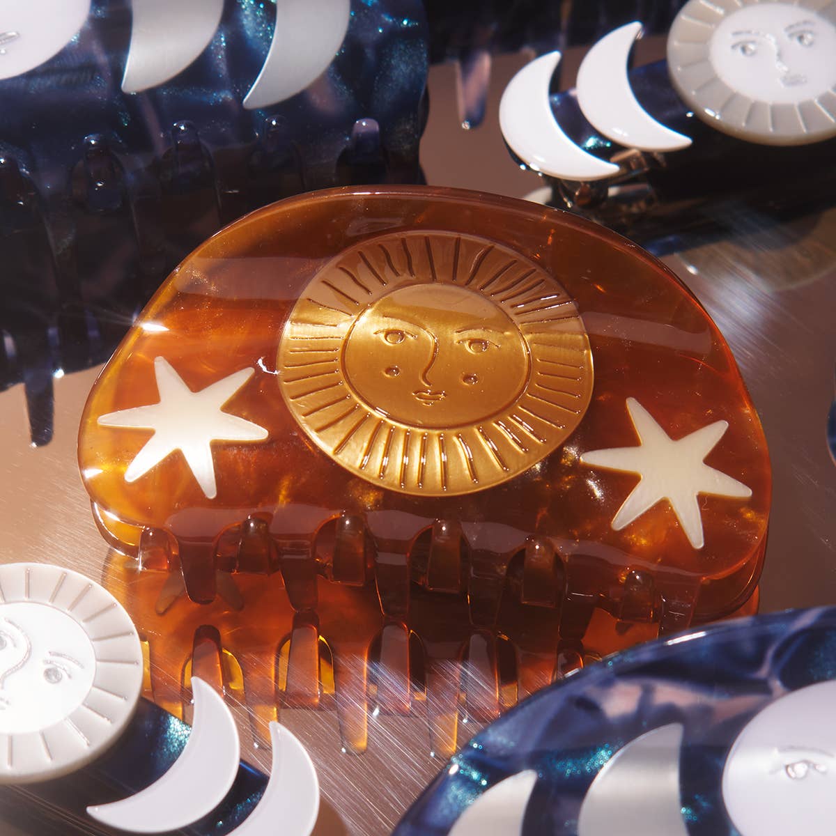 Winona Irene Hemera Golden Astrology Sun & Stars Hair Claw - Lifestory
