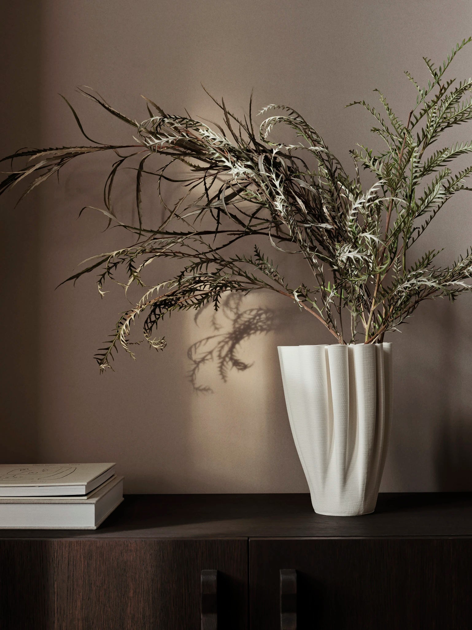Ferm Living Large Dedali Vase in Off-White 3D Printed Stoneware - Lifestory