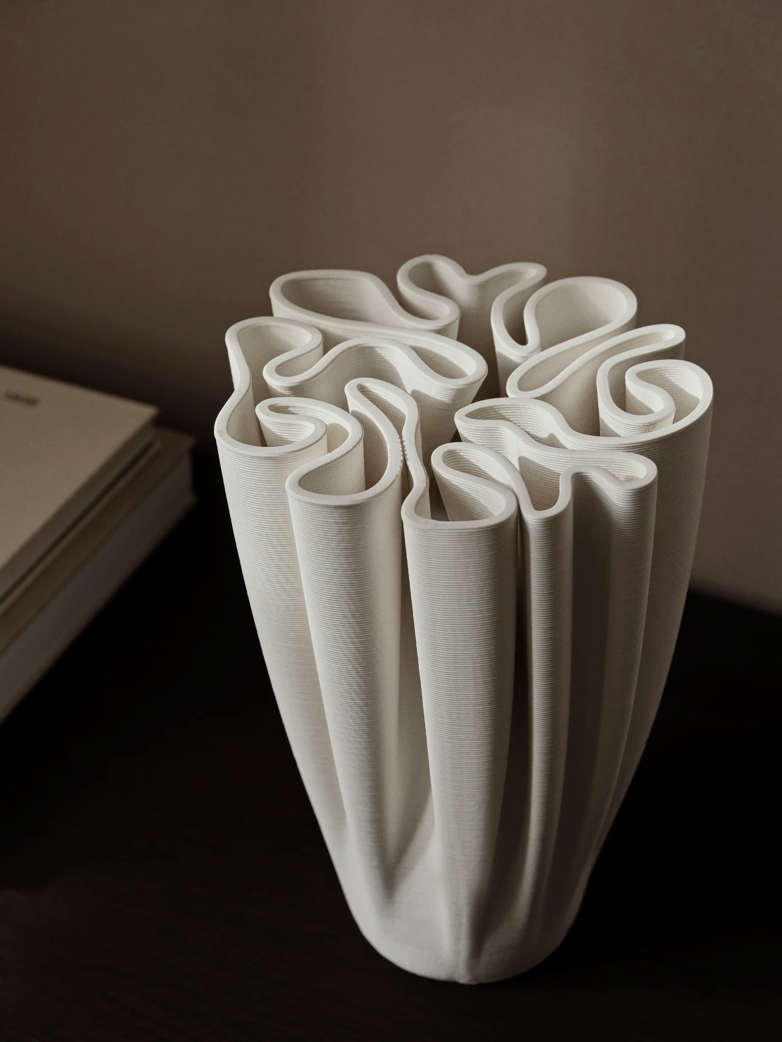 Ferm Living Large Dedali Vase in Off-White 3D Printed Stoneware - Lifestory