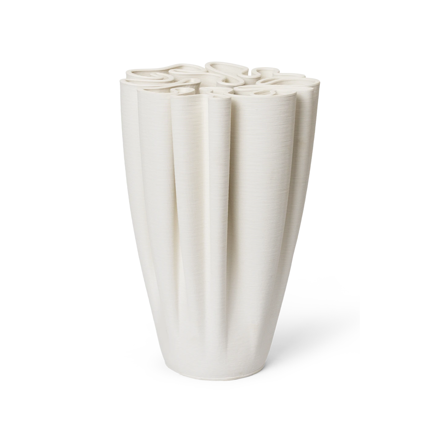 Ferm Living Large Dedali Vase in Off-White 3D Printed Stoneware - Lifestory