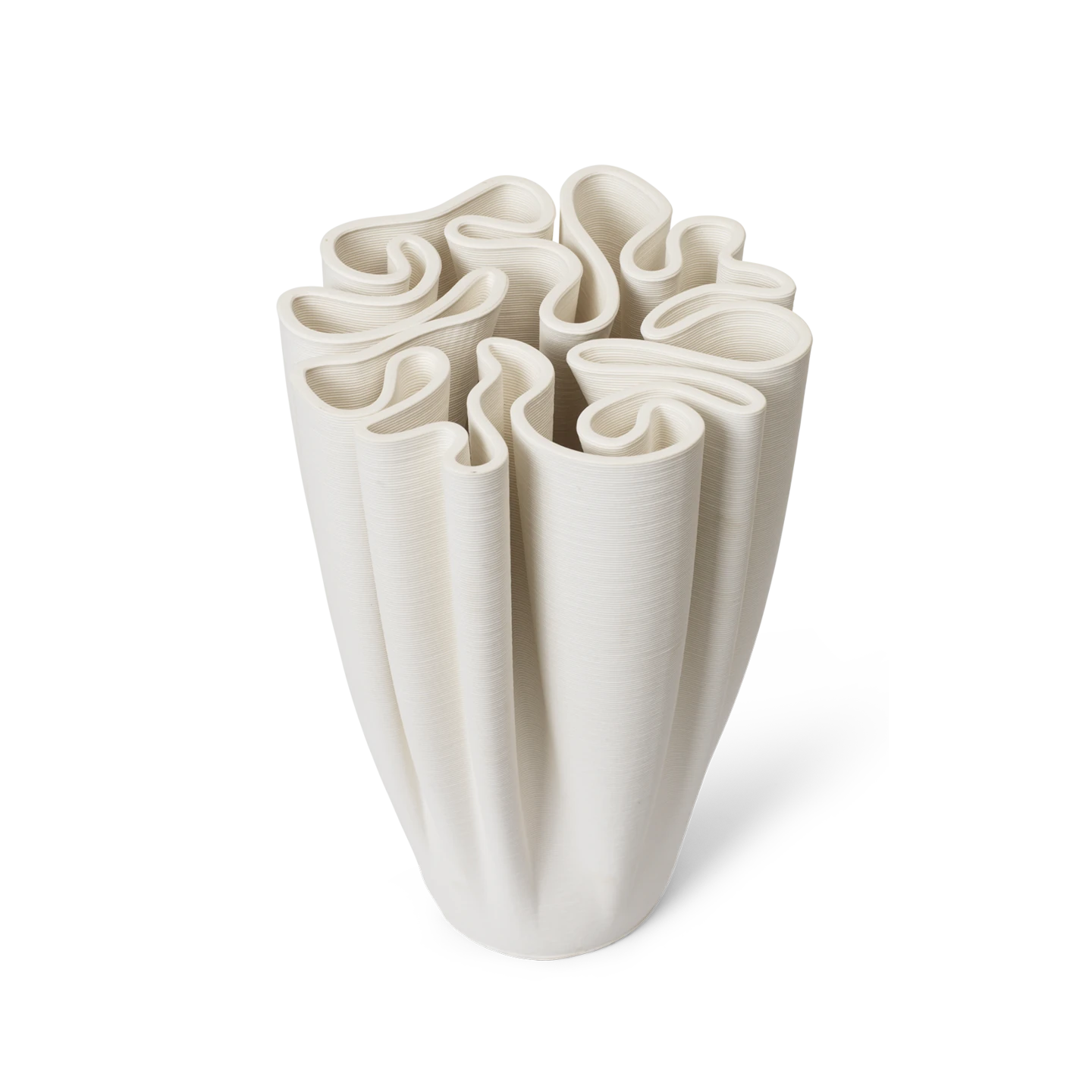 Ferm Living Large Dedali Vase in Off-White 3D Printed Stoneware - Lifestory