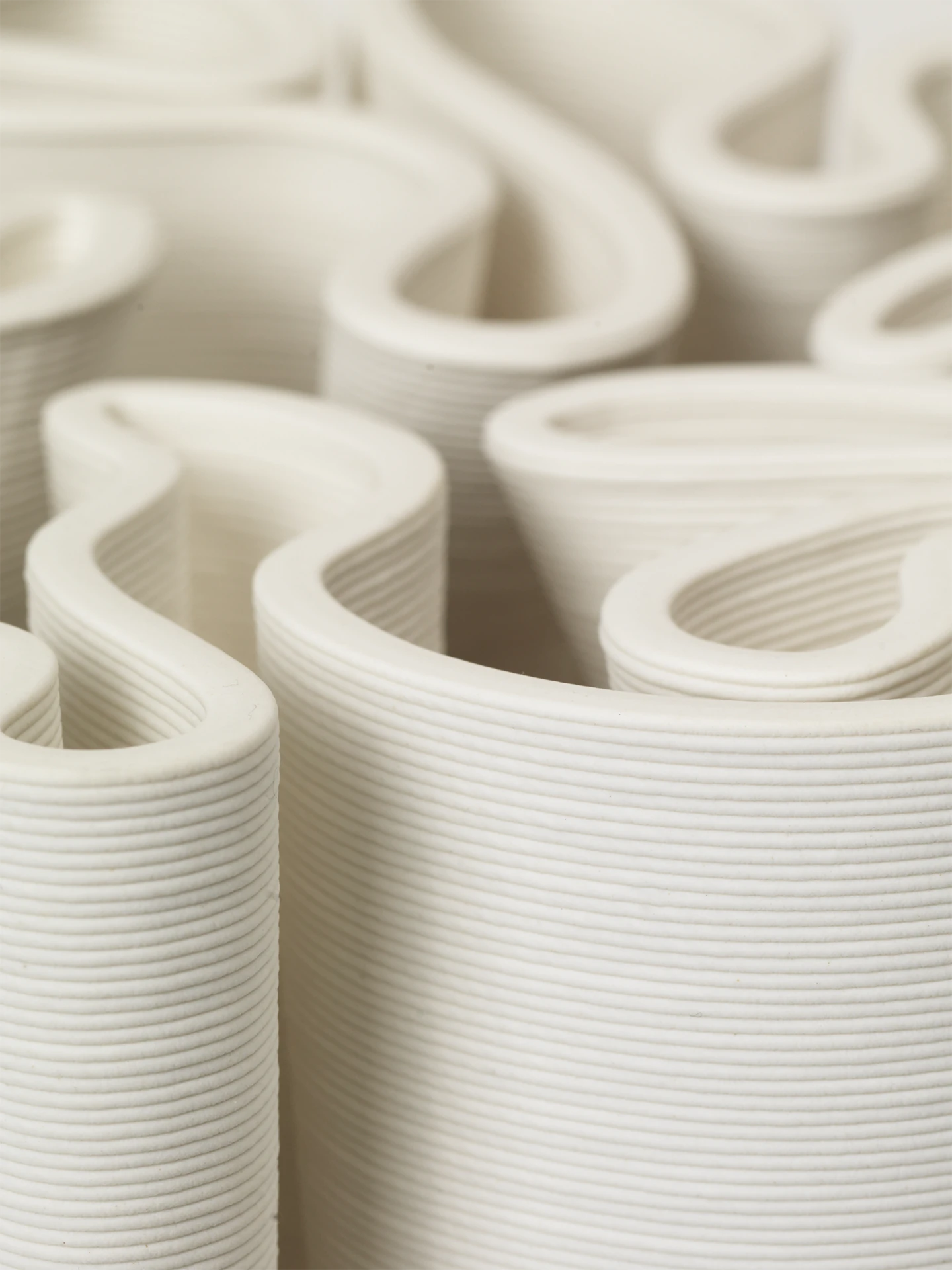 Ferm Living Large Dedali Vase in Off-White 3D Printed Stoneware - Lifestory