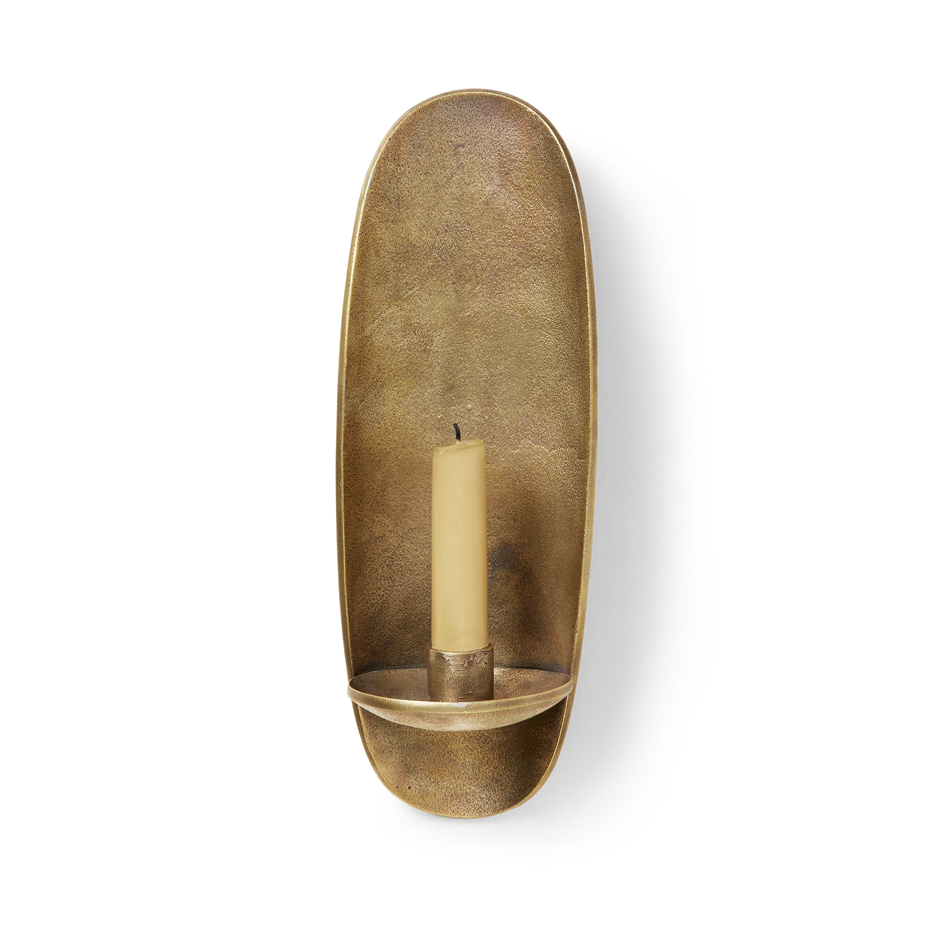 Ferm Living Agapé Wall Candle Holder Sconce in Rustic Brass Finish