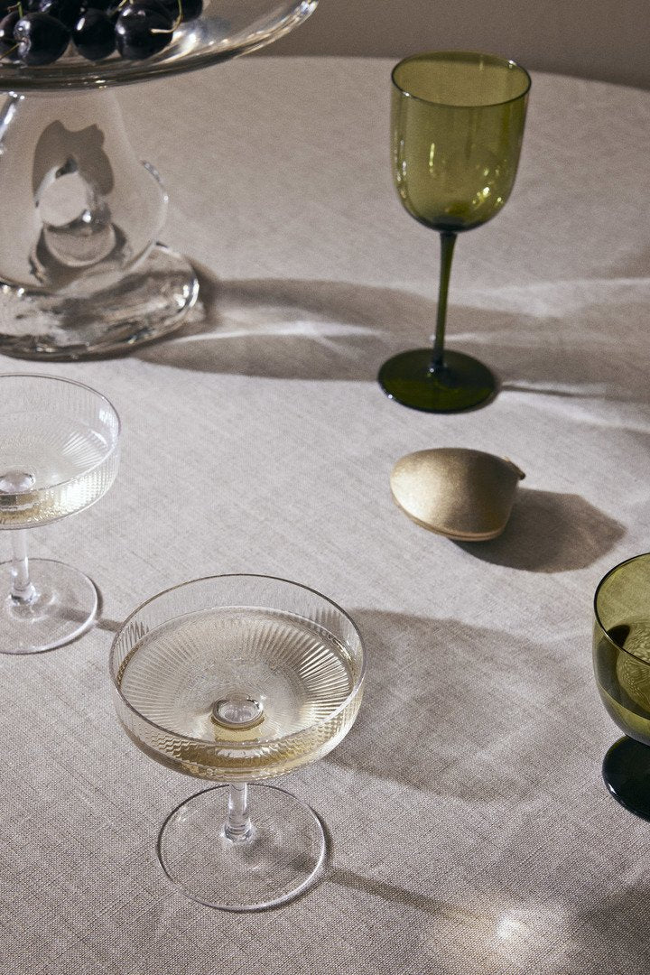 Ripple Champagne Saucer / Glass | Set of 2 | Clear | by ferm Living - Lifestory