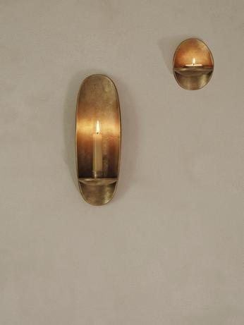 Agapé Wall Tealight Candle Holder Sconce | Rustic Brass Finish - Lifestory