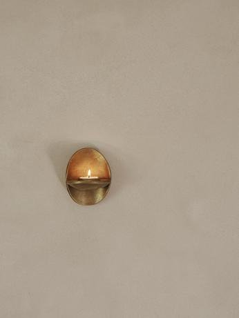 Agapé Wall Tealight Candle Holder Sconce | Rustic Brass Finish - Lifestory