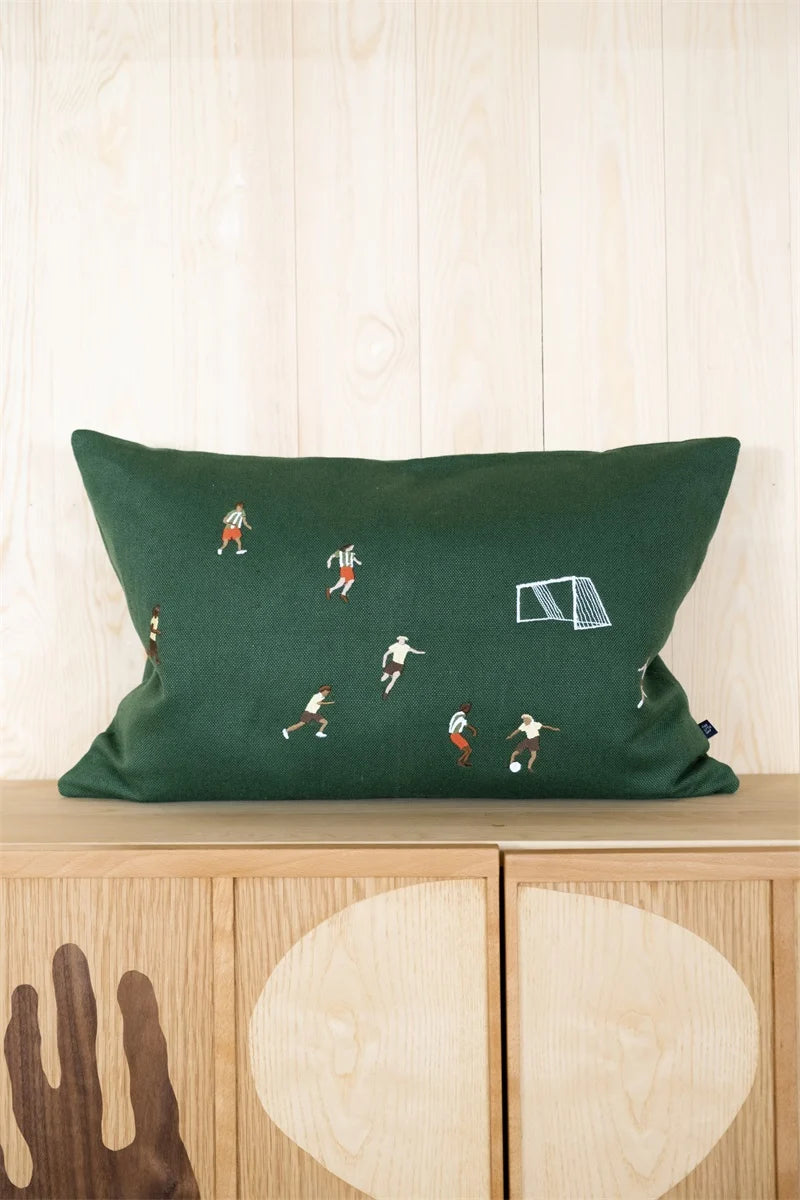 Fine Little Day 'Soccer' Embroidered Rectangular Cushion Cover - Optional Inner - Lifestory
